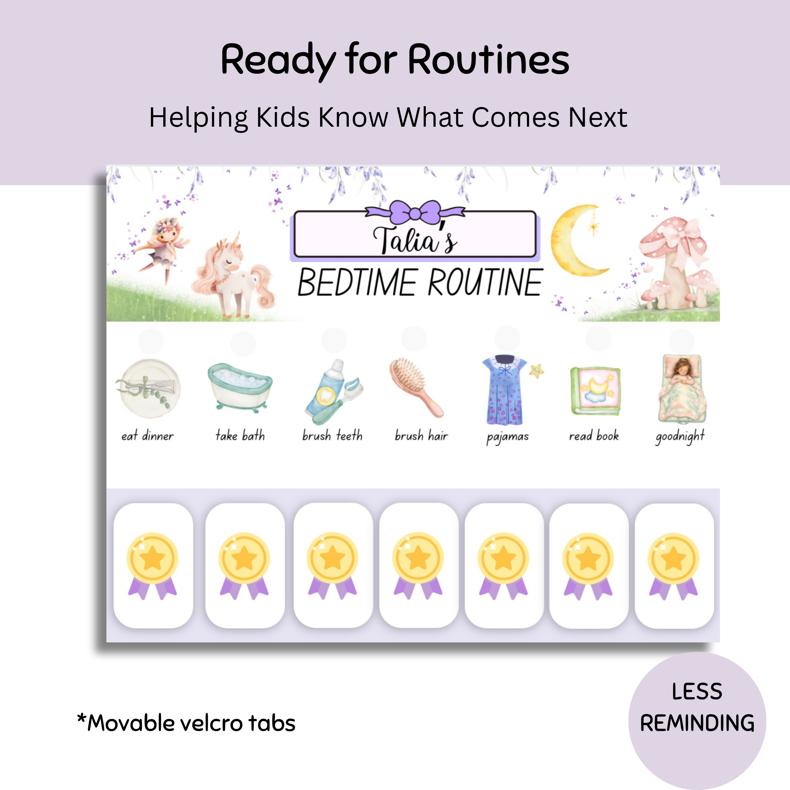 Kids Visual Routine Schedule Bundle | Fairy Routine Charts, Days of the Week, Weekly Planner & Outfit Labels