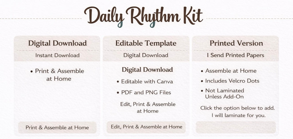 Daily Rhythm System – Flexible Guide for Calm, Structured Days