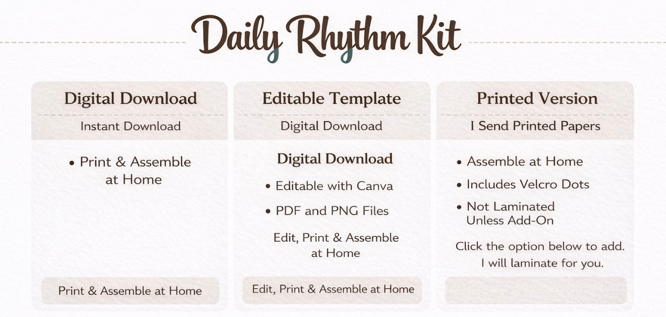 Daily Rhythm System – Flexible Guide for Calm, Structured Days