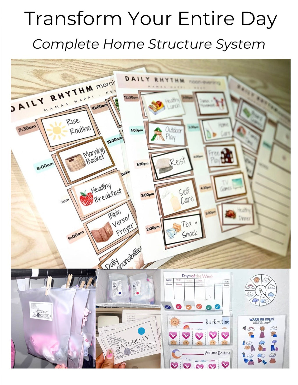 The Complete Home Structure System - Includes Daily Rhythm + Independent Kids Routine System, Full Day Structure