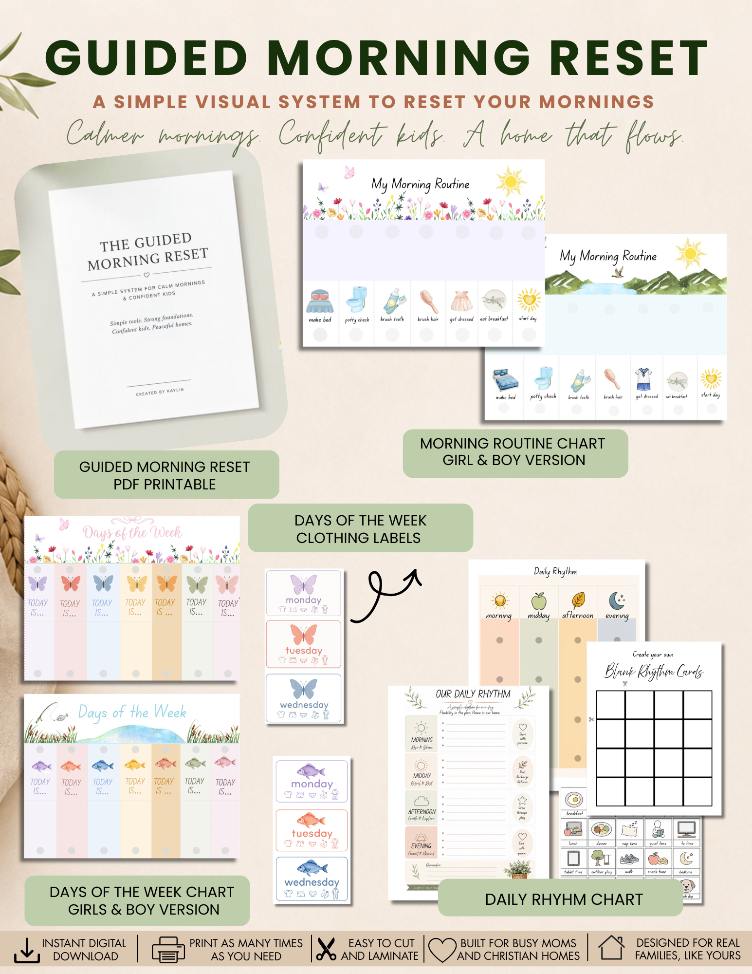 Morning Reset System | Simple Visual Routines for Calm, Independent Kids